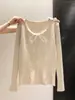 Cárdigan de Punto Suave con Cuello en U para Mujer, Primavera/Otoño, Suéter de Encaje con Lazo de Encaje, Cierre de Botones, Manga Larga, Base