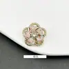 Otoño e Invierno Nuevo Forma de Flor Cuerda Trenzada de Metal Botones Decorativos Tejido de Tweed Prendas de Punto Chaqueta de Punto Botones Pequeños Fragantes