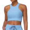Chaleco deportivo con espalda hermosa, estilo europeo y americano, con forma de I y ribete de canalé, para yoga, correr y fitness, con almohadilla para el pecho.