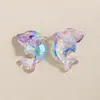 Veneer de Resina Transparente con Dibujo de Estrella Degradada, Cuentas con Agujero Pasante, Cuentas Sueltas, Accesorios para Joyería DIY, Lote al Por Mayor
