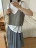Chaleco de Punto para Mujer Superpuesto con Camisola Pequeña Otoño Temprano Sin Mangas Estilo Coreano 2025 Nuevo Ropa Exterior Ajustada Top de Corazón