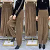 Pantalones de Zanahoria de Chenilla Otoño e Invierno Pantalones de Mujer Pantalones Harlan para Mujer Sueltos de Cintura Alta Pana Pana talla grande Bloomers