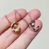 Collar de Hielo de Agua Luna para Mujer, Patrón de Diamantes Incrustado con Diamantes, Forma de V Chapado en Oro Rosa de 18 Quilates, Cadena Ligera de Lujo para Suéter, Cadena para Clavícula