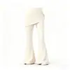 Falda pantalón de fitness de dos piezas falsas acampanadas para mujer, pantalones deportivos adelgazantes, pantalones de yoga versátiles y que estilizan las piernas