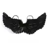 Alas de Plumas de Ángel Disfraz de Halloween Decoración de Espalda para Niños Accesorios para Actuaciones Escénicas de Navidad y Pascua para Adultos
