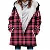 Estilo europeo y americano transfronterizo Amazon nuevo abrigo trench para mujer invierno engrosado estampado copo de nieve 3D botón abrigo con capucha