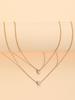 Collar de Diamantes Apilados de Doble Capa Cadena para Clavícula para Mujer Gotas de Agua Lujo Ligero Accesorios Elegantes de Alta Gama Versátiles Moda Simple