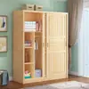 Guarda-roupa de portas de correr em madeira de pinho, guarda-roupa grande econômico totalmente em madeira maciça, guarda-roupa de correr moderno minimalista para casa, guarda-roupa infantil