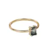 Anillo de moda súper vendido diseño rectangular retro ágata acuática para mujer lujo ligero temperamento de alta gama anillo versátil