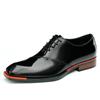 [Exclusivo Vip] Sapatos Masculinos Oxford Quadrados Pretos de Couro Brilhante Couro Genuíno Cor Polygonum Esfregado Formal de Negócios