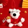 Llavero creativo de peluche de oso de Año Nuevo para coche, colgante para bolso de pareja del Año de la Serpiente, regalo pequeño, venta al por mayor