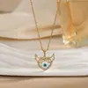 Colgante de Oro Real Chapado en Cobre, Zirconia Microincrustada de Lujo Ligero, Collar Personalizado de Ojo del Diablo, Moderno y Elegante, Estilo Transfronterizo Popular Europeo y Americano