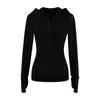 Sudadera Camiseta Casual Sexy Atractiva de Manga Larga con Cintura y Pantalones Ligeramente Acampanados con Caída Traje Deportivo Otoño Cepillado con Capucha