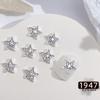 Decoraciones de Arte de Uñas de Estrella de Cinco Puntas Brillantes, Metal Hueco Transfronterizo con Pedrería Incrustada de Aleación, Pedrería de Estrella para Uñas DIY, Accesorios para Uñas