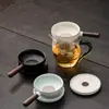 Colador de té creativo Ruyao, Filtro de té cerámico casero estilo chino, Separación de té y agua, Accesorio integrado para juego de té Kung Fu