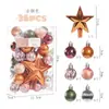 Navidad Transfronteriza Bolas de Navidad 36 Piezas Decoraciones Galvanizadas Estrella de Copa para Árbol de Navidad Colgante Fondo Festivo