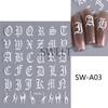 Nuevas Pegatinas para Uñas al por Mayor Exportación Más Vendidas Estilo Japonés Retro Letras Inglesas Calcomanías Adhesivas 3D para Uñas Uñas