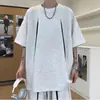 Conjunto de moda de verano nuevo y moderno con diseño de remaches, versátil, holgado, transpirable, conjunto casual de dos piezas de manga corta y shorts