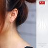 S925 Línea Tremella Aretes Simples de Moda Coreana Elegantes Largos de Cadena para la Oreja para Mujer E0555