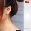 Alambre de Oreja de Plata S925 Nalan Pendientes Sencillos Estilo Coreano Modernos de Moda Pendientes Elegantes Largos para Mujer E0555