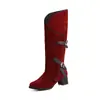 Hebilla de cinturón nueva pantalones frosted botas de caballero altas botas Martin botas de tacón grueso 40-47 talla grande comercio exterior