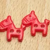 Botões Resinados Fofos em Formato de Pônei com Dois Furos, Botões Coloridos para Suéteres e Camisas Infantis, Acessórios Decorativos, Botões com Dois Furos