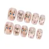 Popular en Xiaohongshu: Uñas Cortas Ojo de Gato Portátiles, Manicura Dulce y Linda de Gato y Moño Pintada a Mano, Desmontable