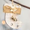 Árbol de Navidad de Madera Estrella de Cinco Puntas Alce Calcetines Colgante Pequeño Adornos Decorativos de Navidad Accesorios para Colgantes de Árbol de Navidad