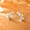 Pendientes de Aro en C de Zirconia y Perla de Alta Gama, Versátiles para el Uso Diario, Exquisitos Accesorios para Orejas a la Moda, Joyería Elegante y Moderna Estilo Celebridad de Internet