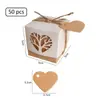 Caja de papel kraft retro para manualidades caja de dulces creativa caja de dulces de árbol de amor hueca caja de dulces de agradecimiento al por mayor