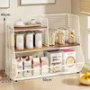 Estante de Almacenamiento de Escritorio de Gran Capacidad y Estante de Almacenamiento de Tazas por Niveles, Gabinete Lateral, Gabinete Multifuncional de Almacenamiento de Tazas de Té para la Sala de Estar
