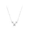 Nuevos Pendientes y Collar de Plata de Ley S925 Estrella de Cuatro Puntas para Mujer, Joyería de Lujo Ligero Versátil, Geométricos de Alta Gama, Juego para Mujer