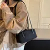 Bolsa Boston de boliche de cor sólida simples para mulheres, bolsa de ombro versátil minimalista, bolsa tote de grande capacidade, bolsa almofada de mão