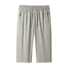 Pantalones Cortos de Seda Helada de Verano para Hombre, Delgados, Transpirables, Caídos, Elásticos, Holgados, de Secado Rápido, Talla Grande, Pantalones Cortos a la Rodilla, Transfronterizos