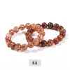 Pulseira Sete Super Negra Dourada Natural com Fios Transparentes, Contas Redondas de Cristal Únicas, Pulseira de Círculo Único, Cristal de Energia, Suprimento para Transmissão ao Vivo