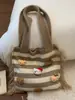 Bolsa de Punto de Gran Capacidad para Mujer 2025 Otoño e Invierno Nuevo Diseño Bolso Tote de Hombro Calado Ropa de Trabajo Versátil Bolsa de Playa