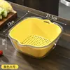 Cesta Drenante de Camada Dupla para Lavar Legumes, Utensílio de Cozinha Doméstico, Cesta Multifuncional para Lavar Vegetais, Bacia para Lavar Frutas e Legumes