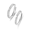 Anillo de Pareja S925 Plata Año de la Luz del Amor Anillo Sencillo Abierto para Hombre y Mujer Moda Nicho Anillo de Par Entrelazado Simple