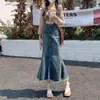 Falda de Mezclilla de Cintura Alta para Mujer, de Verano, Moderna, Versátil, Nueva, Ajustada al Cuerpo, Falda Sirena Elegante y Versátil