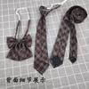 Corbata de tela mixta, pajarita, pajarita, corbata de mano, corbata libre, uniforme para hombres y mujeres, traje a cuadros JK