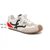 Tênis de Treino Alemão Patchwork Retrô de Couro Genuíno Personalizado Feminino Novo Estilo Cabeça Tortuosa Cadarço Casual Esportivo Sapatos Brancos Versátil Tênis Forrest Gump