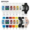 Reloj Juvenil Sanda Doble Zona Horaria Luminoso Multifuncional Unisex Electrónico Moda Tendencia Cronógrafo