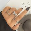 Conjunto de Anillos de Mariposa Nuevo y Viejo Transfronterizo para Mujer Estilo Coreano Nicho Abierto Ajustable Anillo de Sentido Avanzado Set de 3 Piezas
