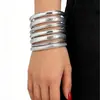 Suministro Transfronterizo de Conjuntos de Pulseras Estilo Vintage con Patrones Martillados, Elegantes Pulseras Apilables, Joyería de Alta Gama Simple y Exquisita