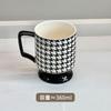 Taza de cerámica con viento Ins para el hogar, alto valor de color, color blanco y negro, taza para pareja, taza de café para oficina, taza para leche.