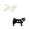 Botão de Gato Preto e Branco Fofo Desenho Animado Desenho Animado Artesanal DIY Acessórios Decorativos Botão para Suéter Casaco Cheongsam