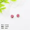 Flor de Cinco Pétalos Agujero Grande Dibujo Animado Pintado Cuentas Espaciadoras para Pulseras Cadenas de Teléfono Accesorios Cuentas Espaciadoras Aleación Colorida Accesorios DIY Adornos
