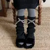 Populares Juegos de Calcetines para Niños para Otoño e Invierno, Calcetines Holgados con Lazo de Flores, Calcetines Retro de Punto Estilo Coreano para Niñas hasta la Pantorrilla