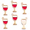 Accesorios para joyería DIY de aleación al por mayor colgante de copa de vino con gota de aceite colgante de collar accesorios para pendientes W280