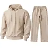 Comércio exterior transfronteiriço conjunto masculino europeu e americano com capuz de manga longa e calça comprida jacquard cor sólida moletom casual com capuz calça comprida duas peças
